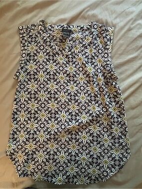 Ann Taylor Factory Sleeveless Floral Geometric Blouse XS